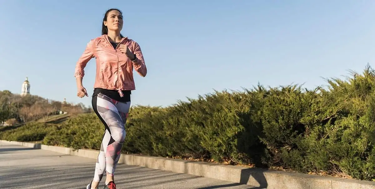 woman running outside