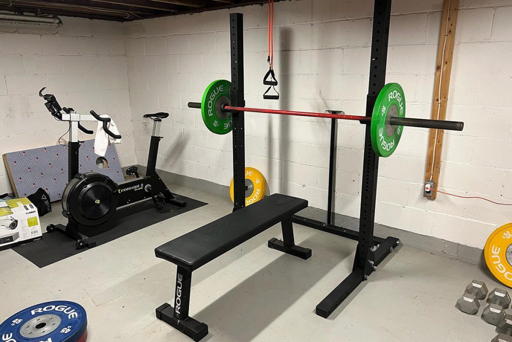 Squats Stand and Bench in home gym