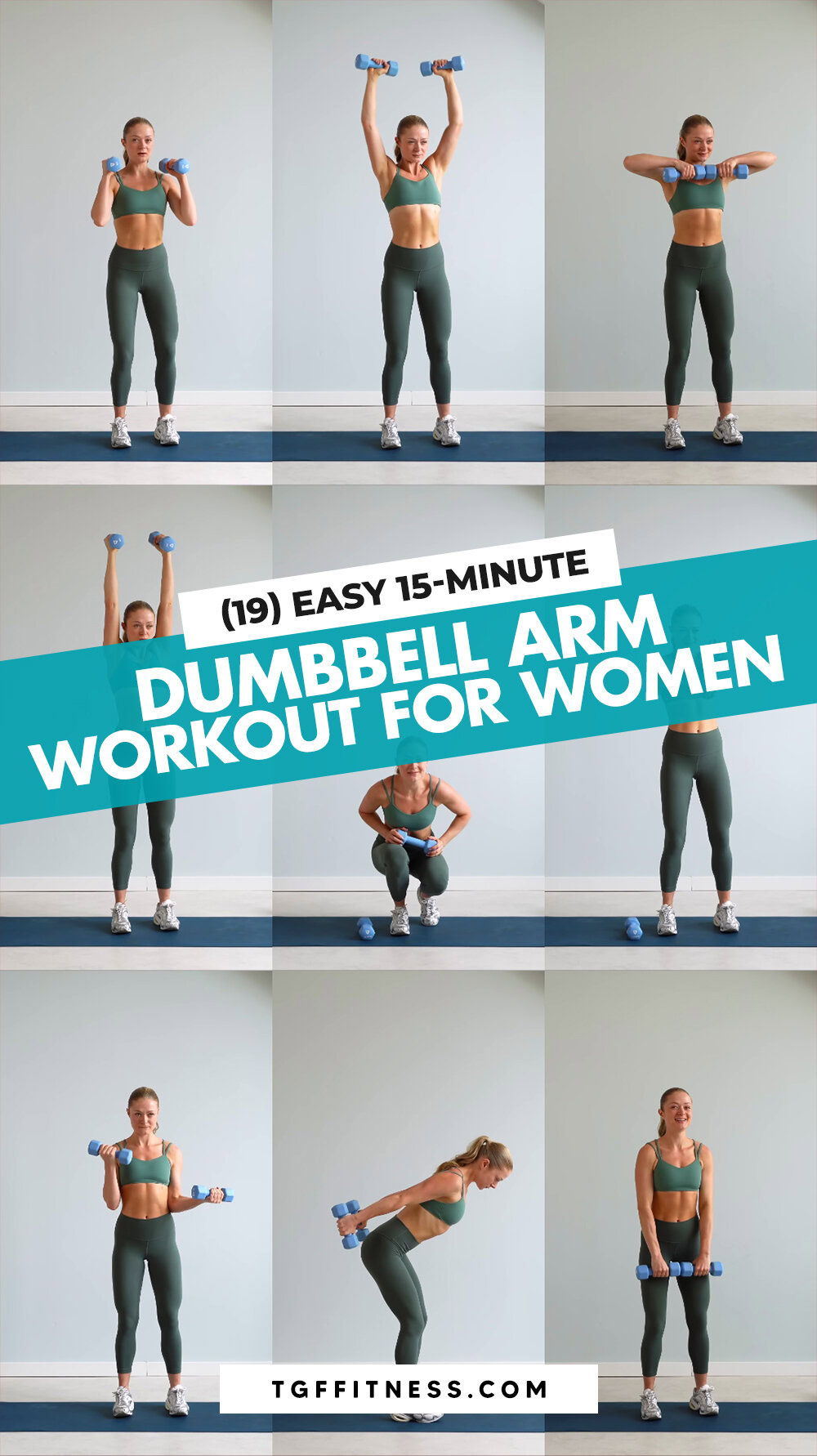 19 Easy DUMBBELL ARM WORKOUT For Women (15-Minute Workout)