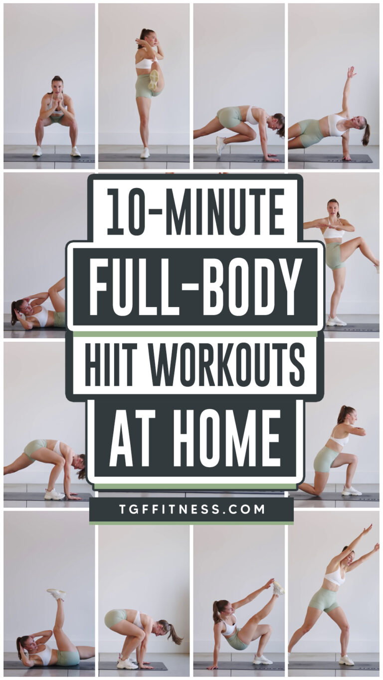 Easy 10-Minute FULL BODY HIIT WORKOUTS At Home (No Equipment) | TGFFitness