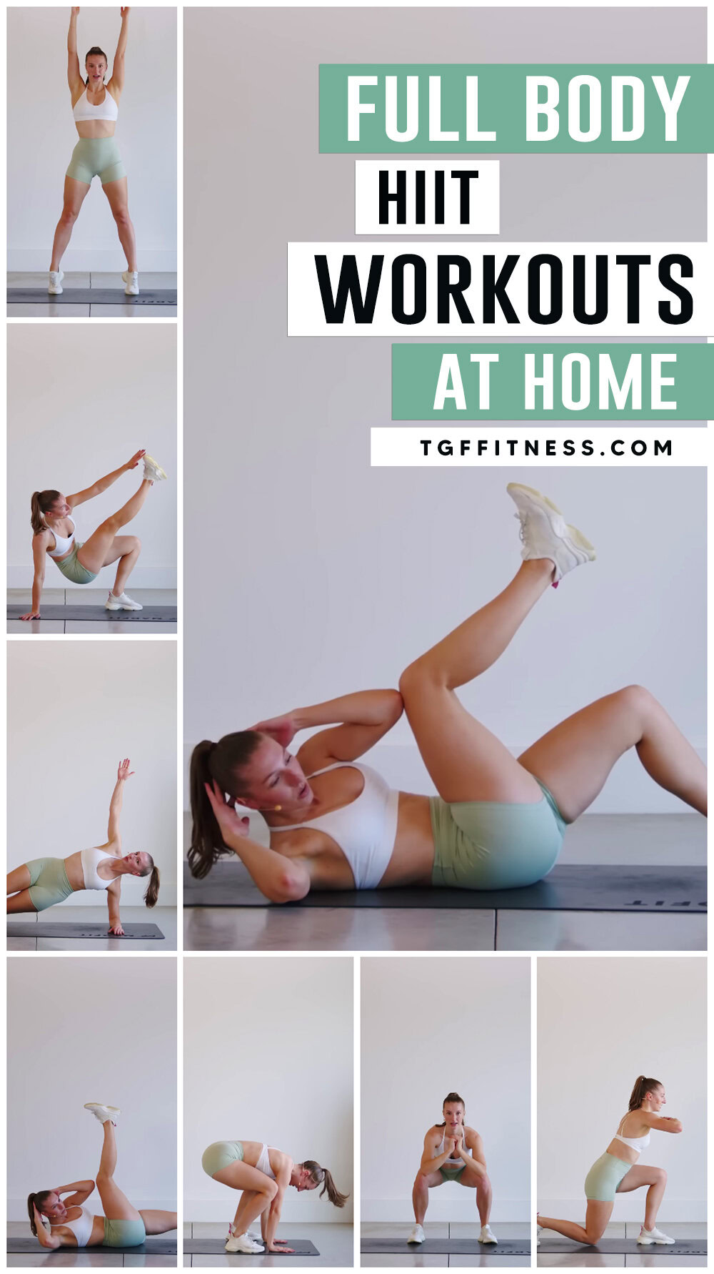 Easy 10-Minute FULL BODY HIIT WORKOUTS At Home (No Equipment) | TGFFitness