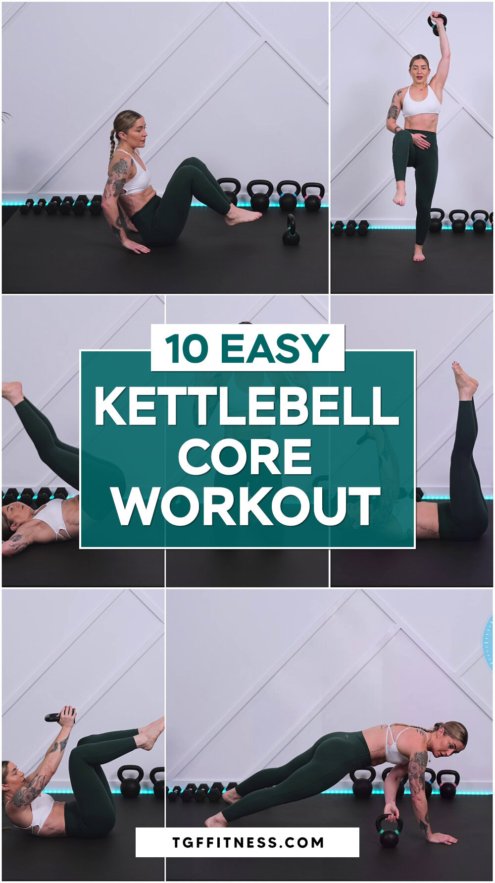 10 Easy KETTLEBELL CORE WORKOUT For Women At Home (15-Minute Routine)