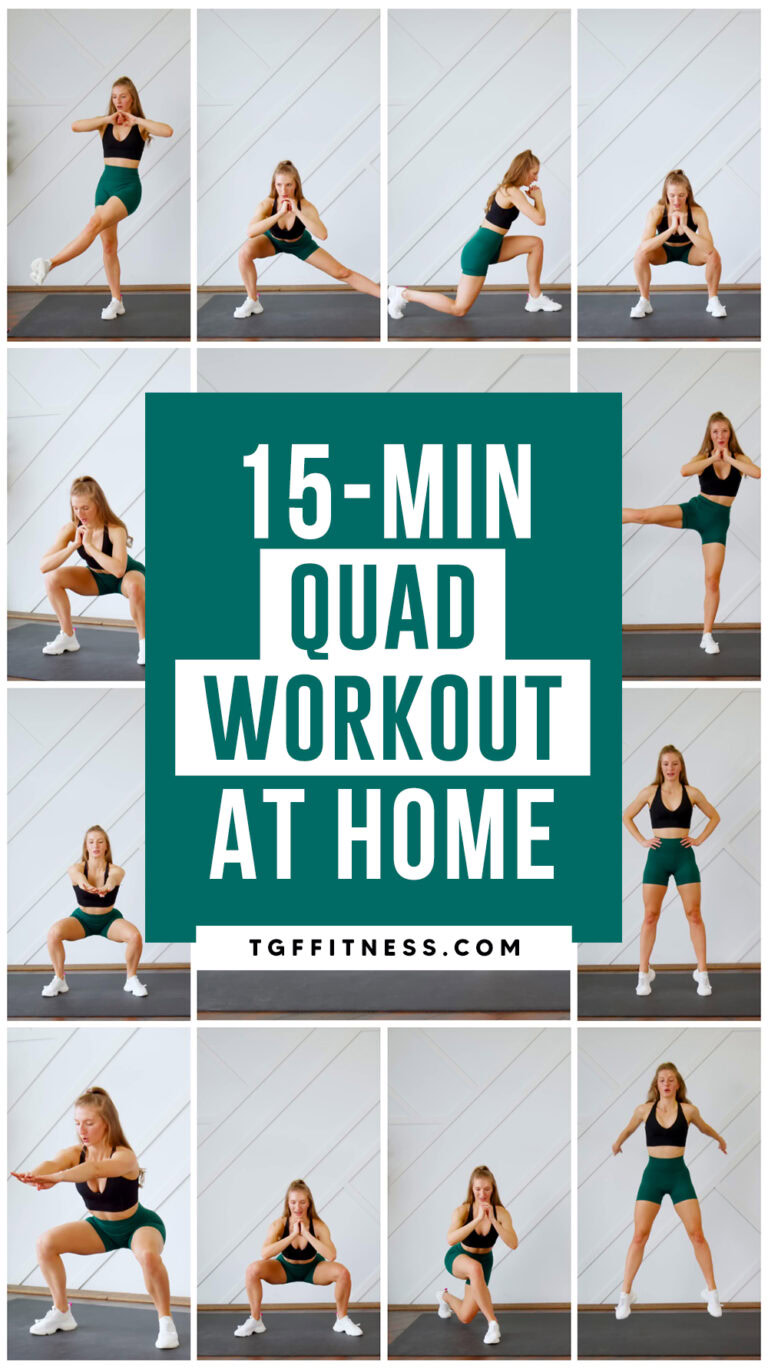 Easy 15-Minute QUAD WORKOUT AT HOME For Women (No Equipment) | TGFFitness
