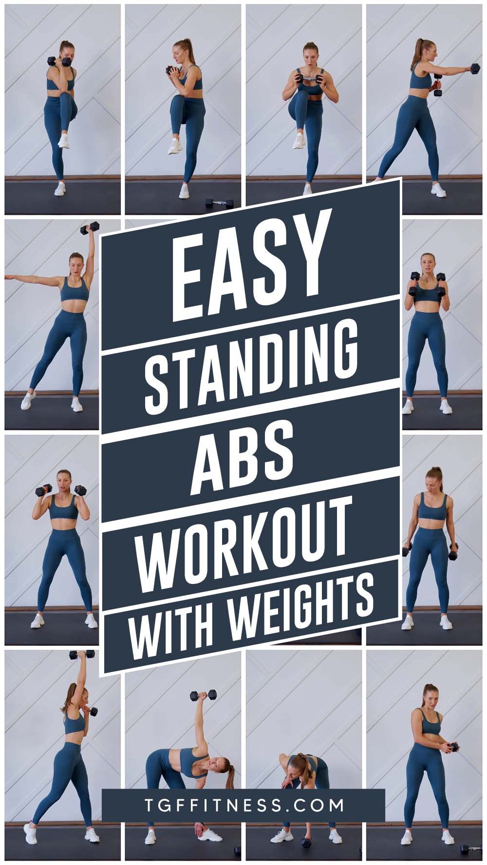 Easy STANDING ABS Workout (Only 15 Minutes With Weights!) | TGFFitness